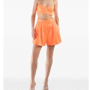🧡NWT Alex Perry High Waist Coral Pleated Shorts